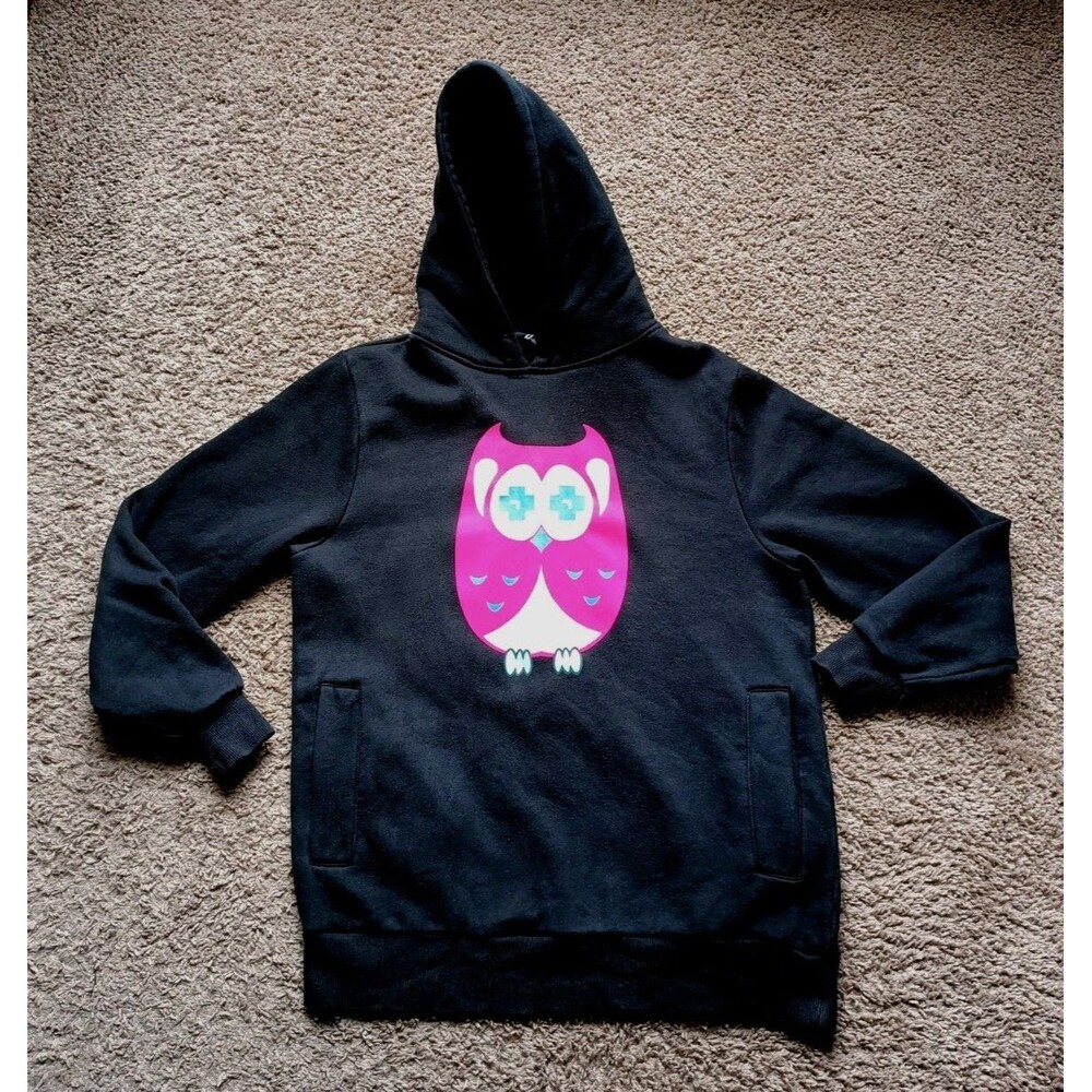 Pink Dolphin Hoodie Men's Size Small Graphic Print Black Sweatshirt